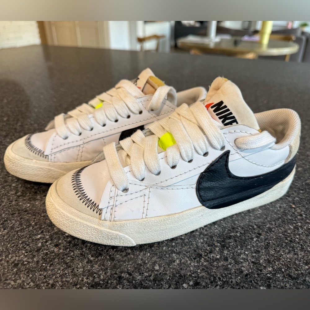 Nike White and Black Sneakers with Yellow Accents